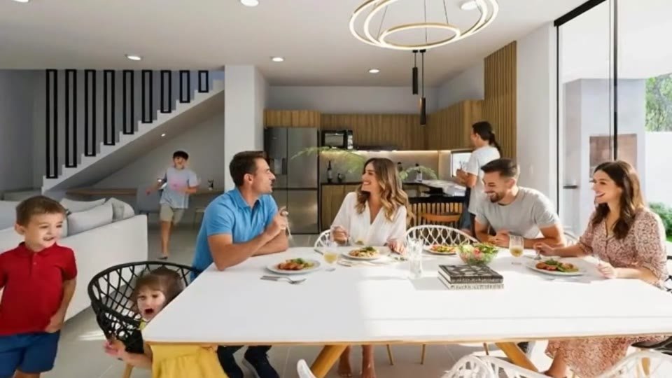 Living, comedor y cocina en un solo gran ambiente